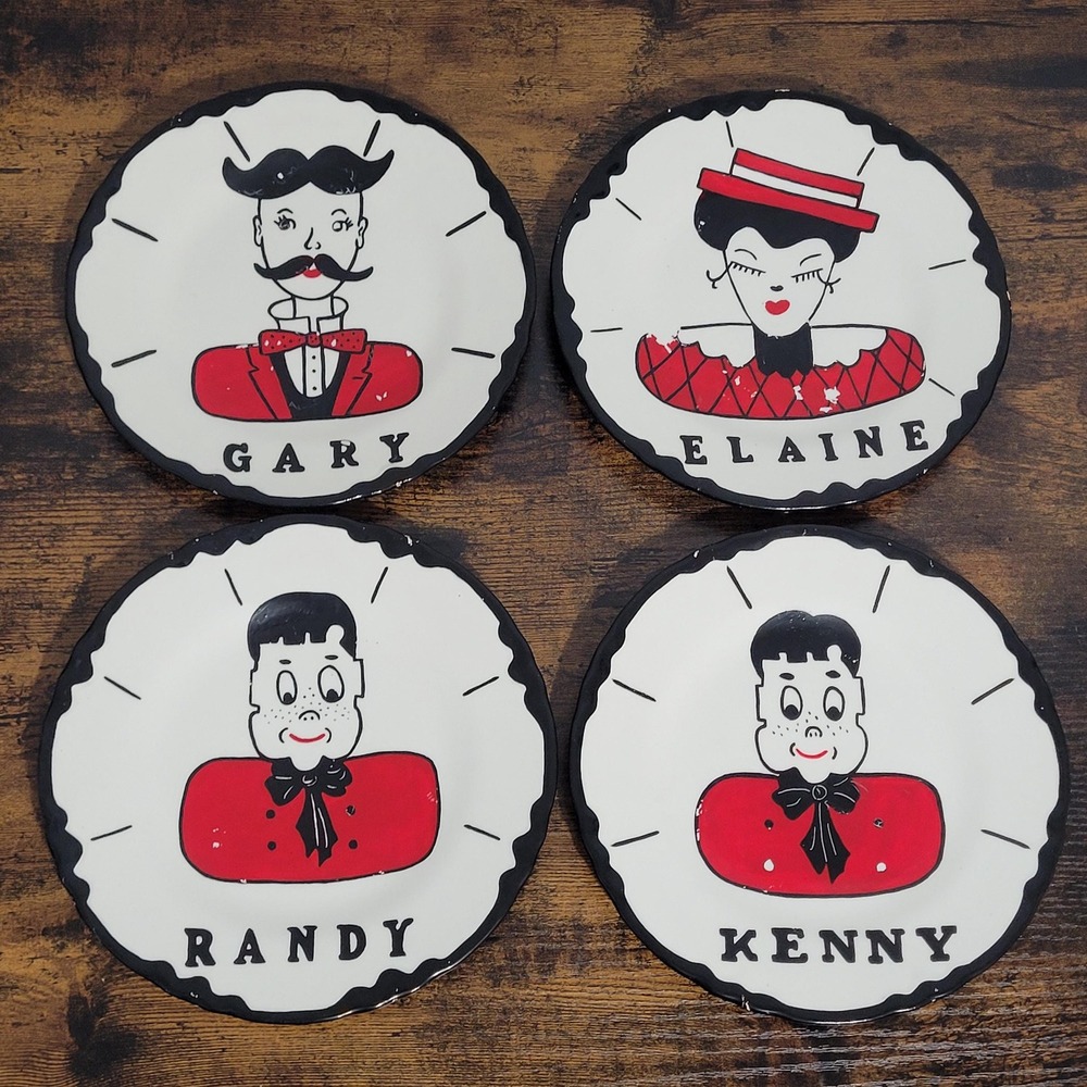Vintage 1950s‎ Decorative Plates Kitsch Oddball Novelty Kenny Randy Elaine Gary